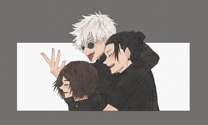 Satoru Gojo, Suguru Geto, and Shoko Ieiri