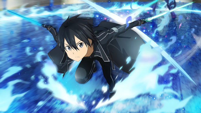 Kirito in Intense Dual-Wielding Action