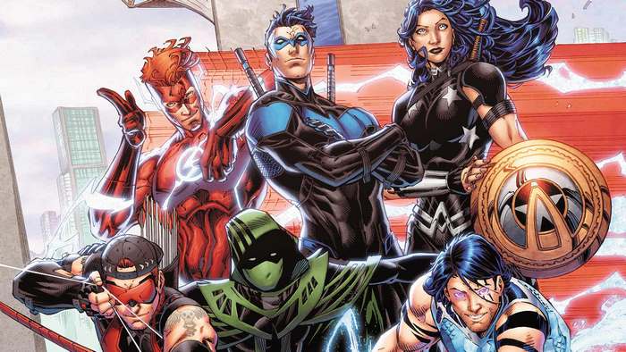 Teen Titans: Flash, Nightwing, Donna Troy, Arsenal, Tempest