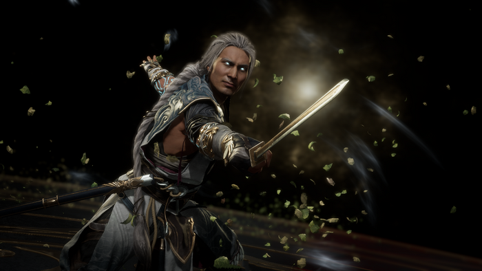 Fujin from Mortal Kombat with a sword