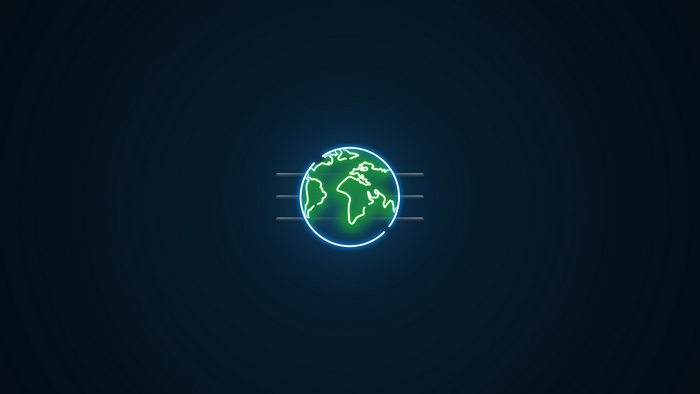 Neon Earth Globe Icon