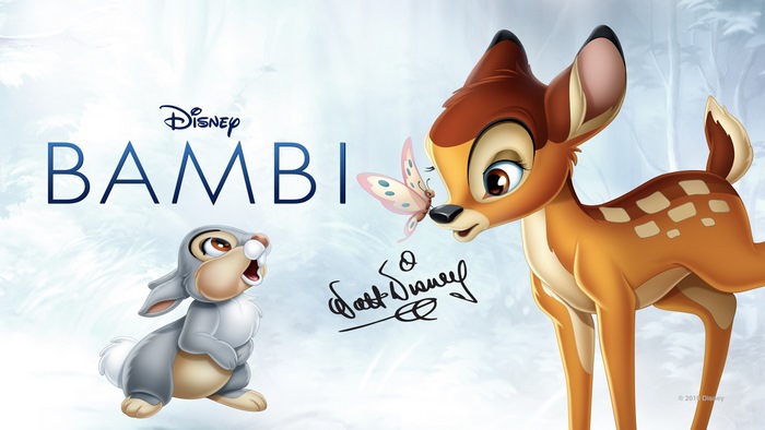 Disney's Bambi with Thumper and a butterfly