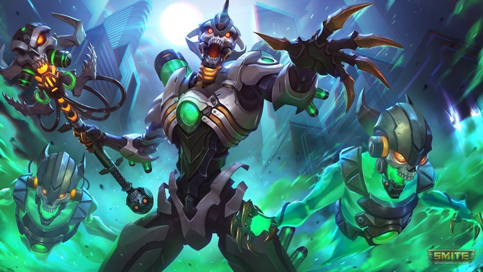 Malware Master Ah Puch and allies in Smite
