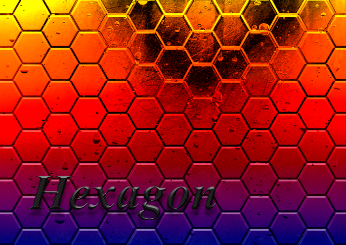 Abstract Hexagon Digital Art with Gradient Colors
