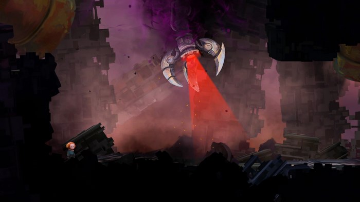 Out of Line video game scene with robot claw