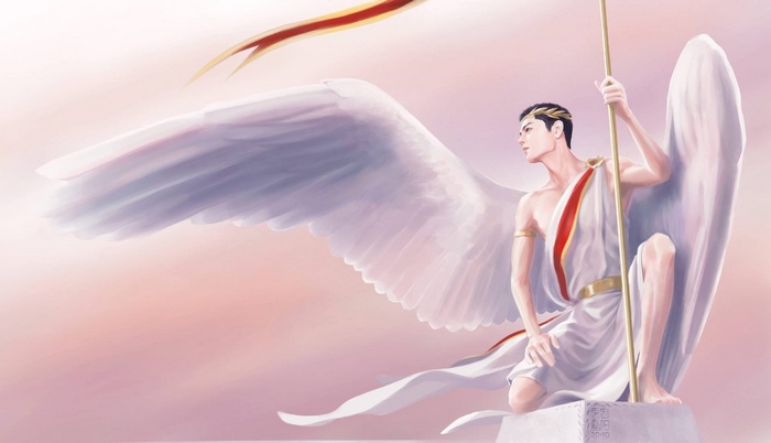 Xiao Zhan as an angel with wings
