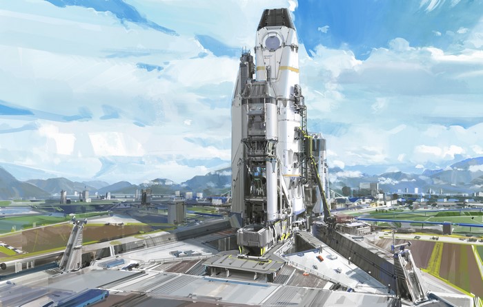 Ares Spaceship at Launchpad