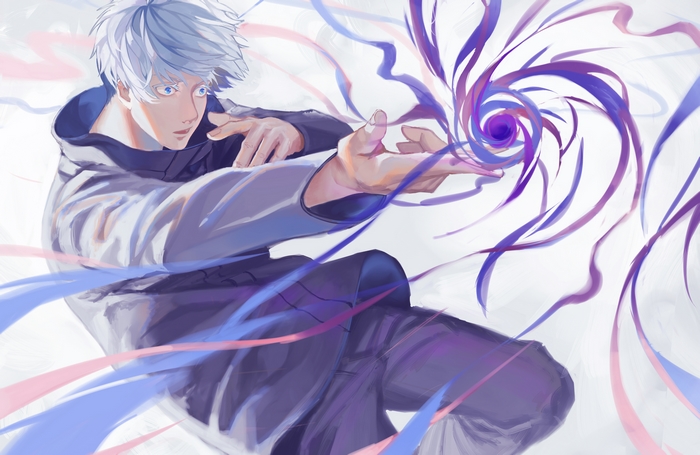 Satoru Gojo using cursed energy in Jujutsu Kaisen