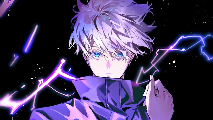 Satoru Gojo in School Uniform with Electric Aura 4K