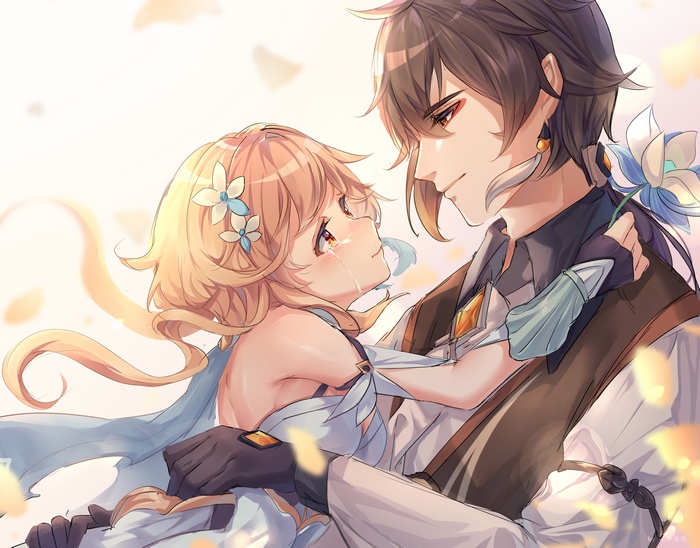 Zhongli and Lumine from Genshin Impact