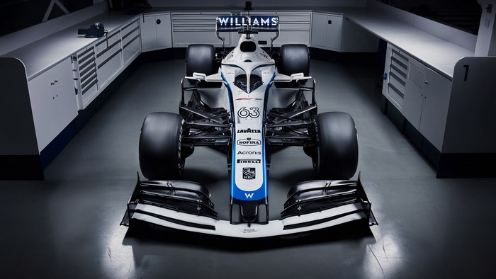 Williams FW43 Formula 1 car in a garage