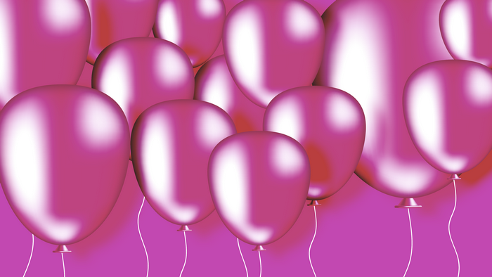 Pink balloons on a pink background