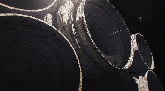 Sci Fi Spaceship with Astronaut