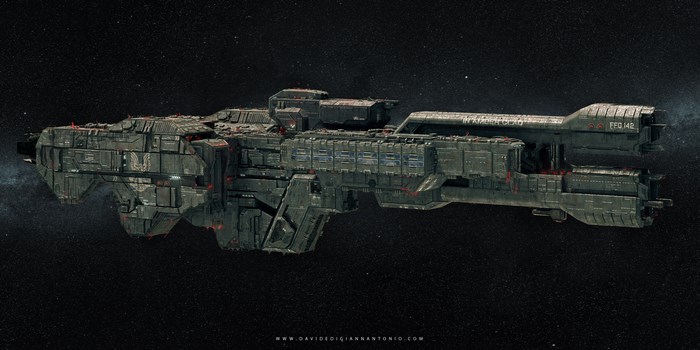 UNSC Stalwart-Class Frigate In Amber Clad