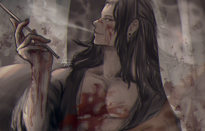 Suguru Geto from Jujutsu Kaisen with blood