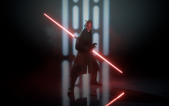 Darth Maul with a double-bladed lightsaber