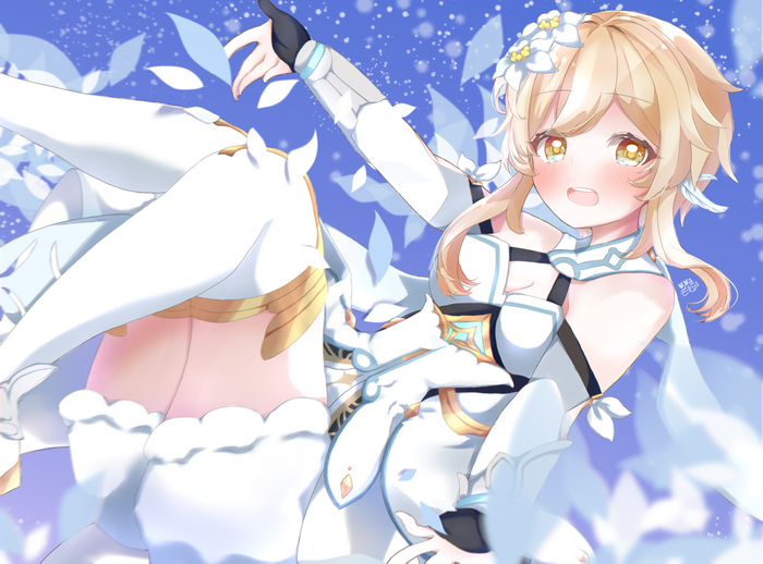 Lumine from Genshin Impact in White Outfit