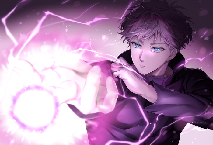 Satoru Gojo with purple lightning