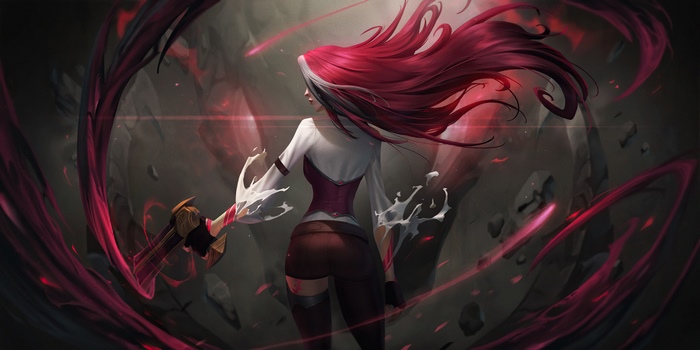 Woman Warrior with Red Hair and Sword