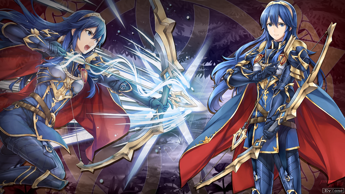 Lucina from Fire Emblem Heroes with a bow