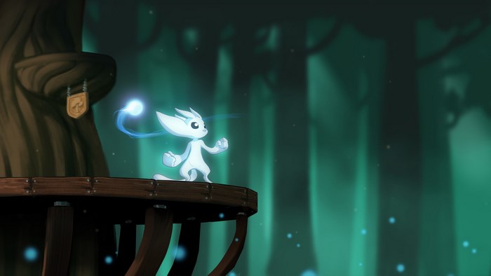 Ori from Rivals of Aether in a forest