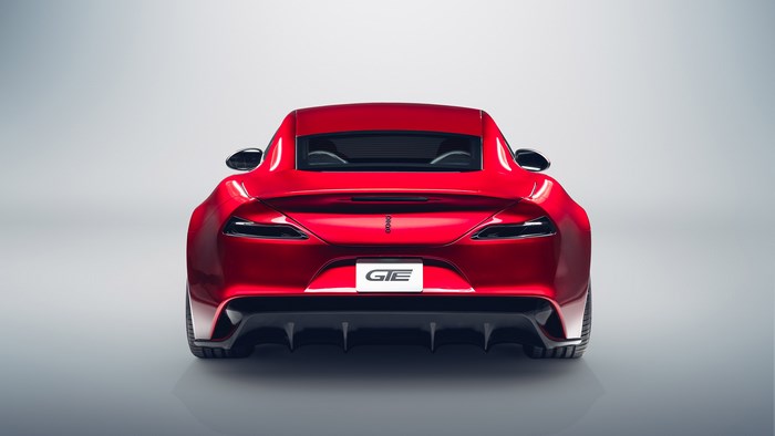 Red Drako GTE (2020) rear view