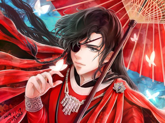 Hua Cheng from Tian Guan Ci Fu with an umbrella