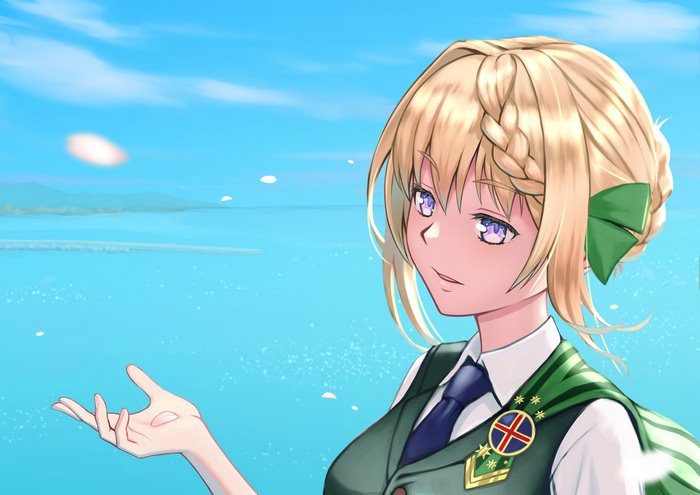 Perth (Kancolle) blonde anime girl in uniform