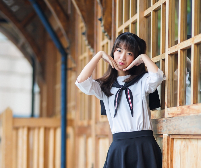 Asian Woman in School Uniform
