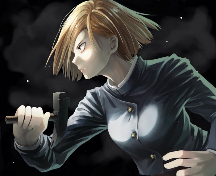 Nobara Kugisaki holding a hammer