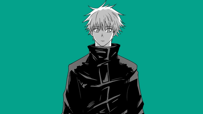 Satoru Gojo in a black coat