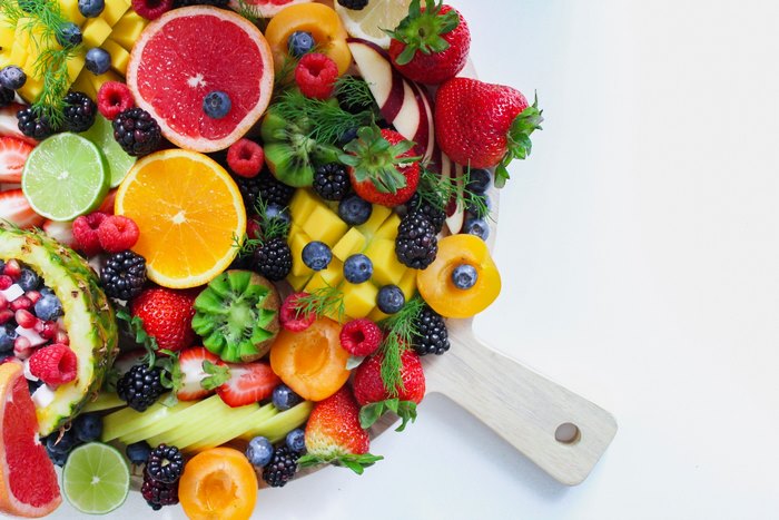 A colorful fruit platter with a variety of fruits