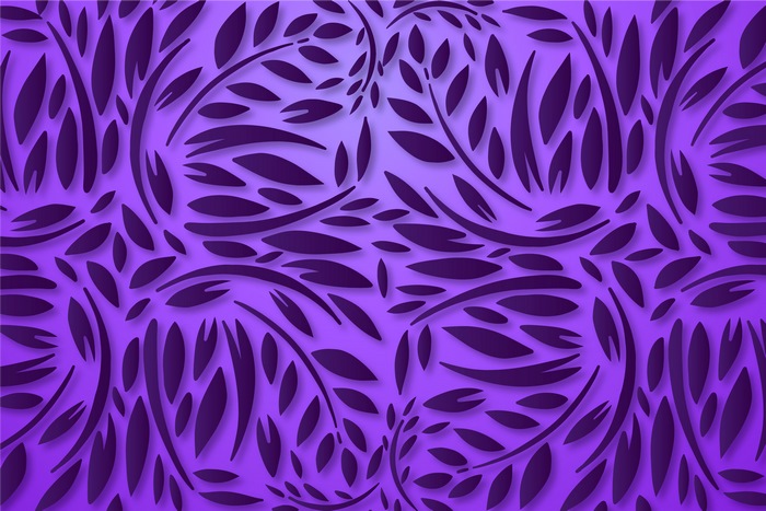 Abstract Purple Pattern with Leaf Motifs