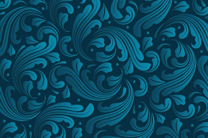 Teal floral pattern with gradient effect