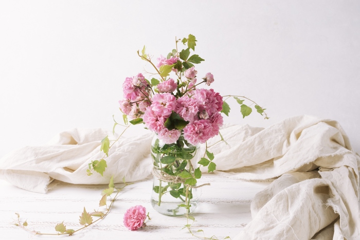 Pink Roses in a Jar