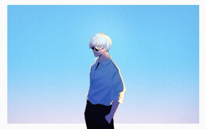 Satoru Gojo in a White Shirt and Sunglasses
