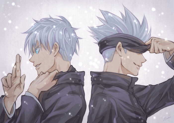 Satoru Gojo in School Uniform with Blindfold