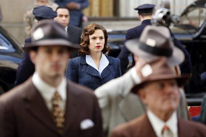 Peggy Carter in a crowd