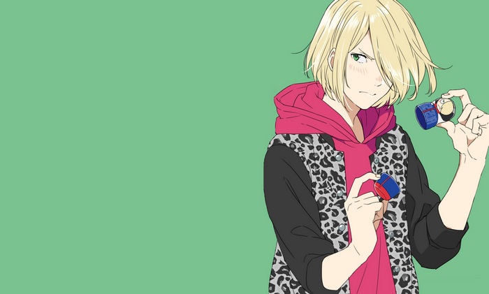 Yuri Plisetsky holding Matryoshka dolls
