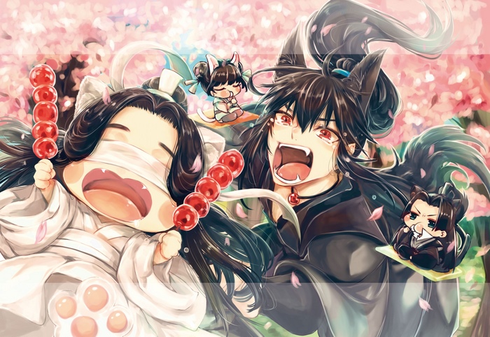 Mo Dao Zu Shi characters eating candied hawthorns