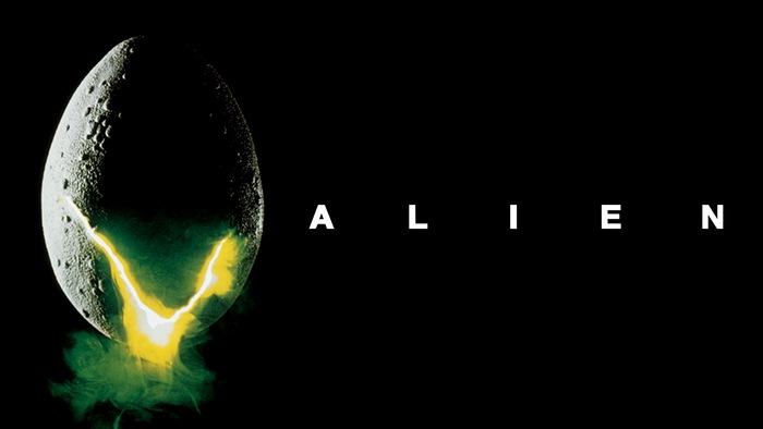 Alien movie poster with egg and title