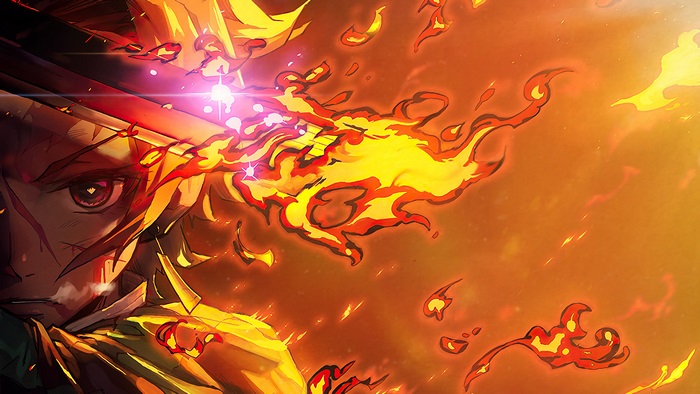 Tanjiro Kamado Surrounded by Flames 4K