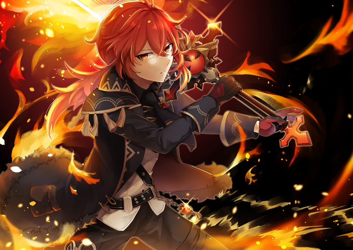 Diluc (Genshin Impact) 4K