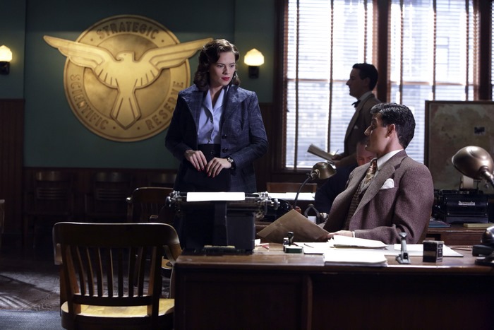 Peggy Carter and Daniel Sousa in an office