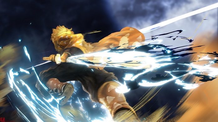 Zenitsu Agatsuma in Dynamic Lightning Attack 4K
