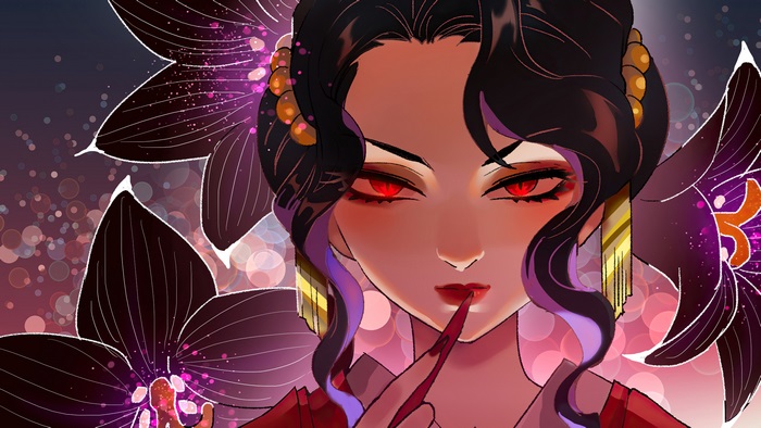 Muzan Kibutsuji Intense Red-Eyed Portrait