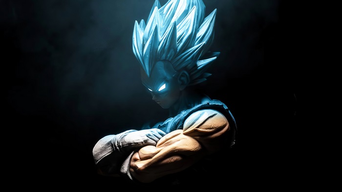 Vegeta in Intense Blue Aura 4K