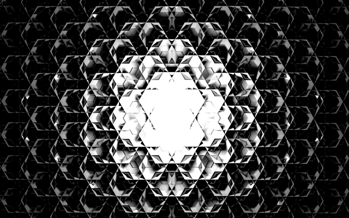 Abstract Hexagonal Pattern in Black and White