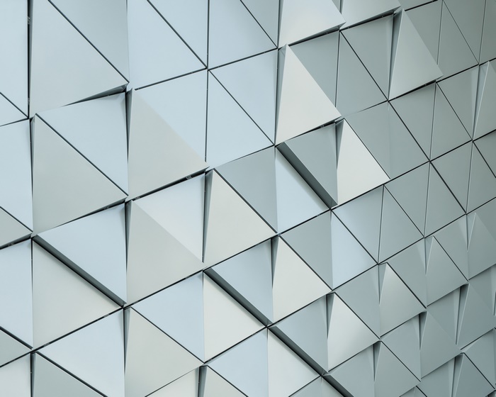 Abstract pattern of light blue triangles