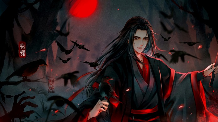 Wei Wuxian from Mo Dao Zu Shi with crows